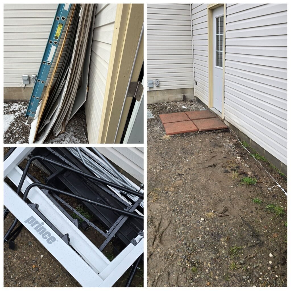 Before and after junk removal photos from the current Killer Lawn & Haul website